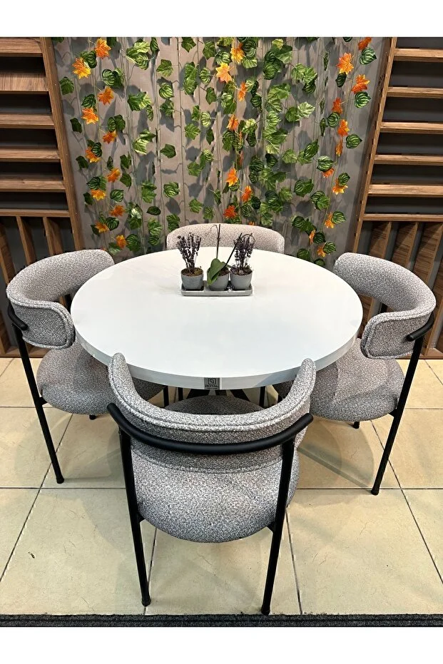 ELISA YUVARLAK 4 KİŞİLİK MUTFAK MASASI TAKIMI ELISA YUVARLAK 4 KİŞİLİK MUTFAK MASASI TAKIMI