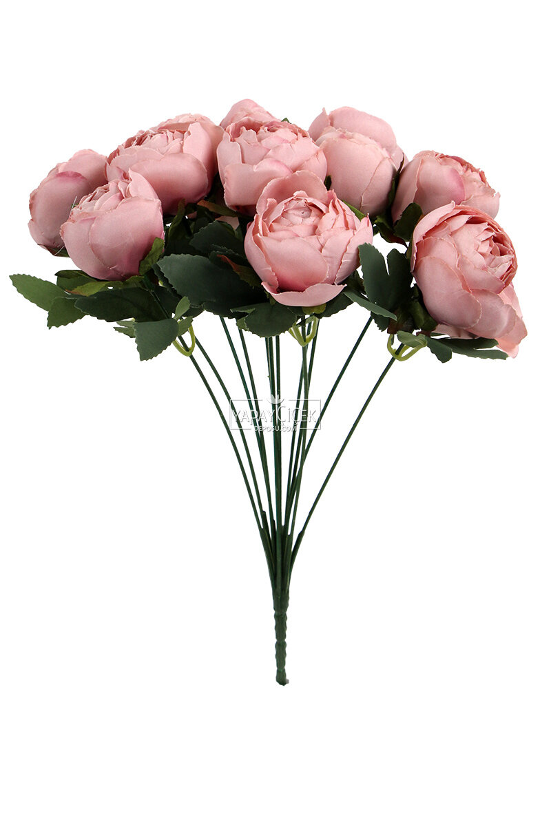 Yapay Çiçek 12li Şakayık Demeti 35 cm Gül Kurusu