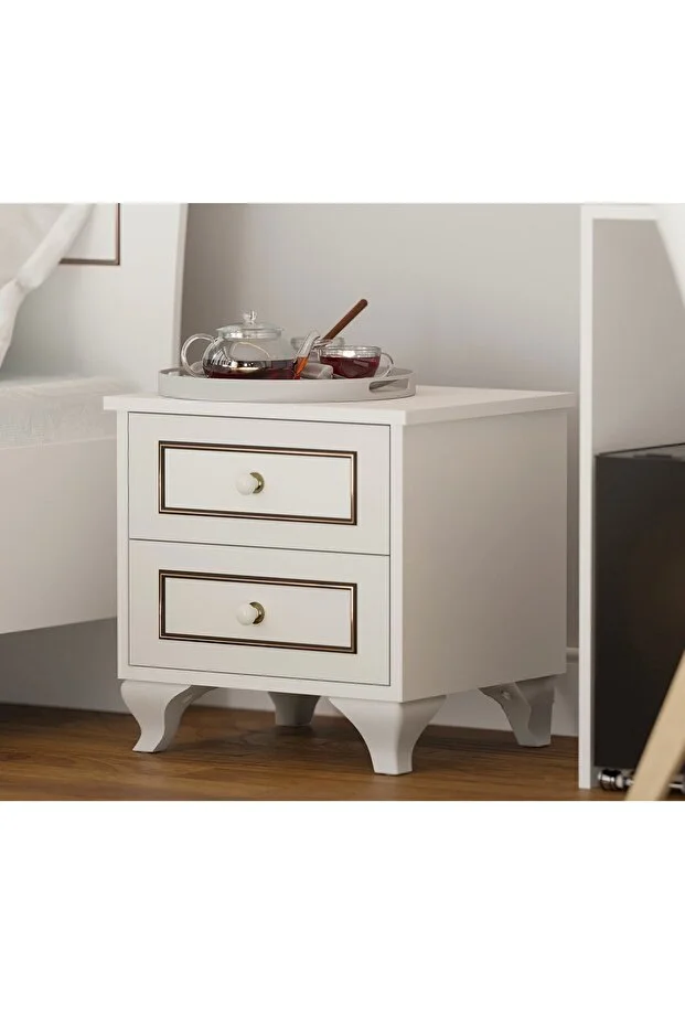 Beyaz Grey Country Komodin Beyaz Grey Country Komodin