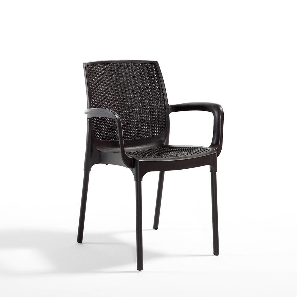 NS4 Rattan Masa Takımı 80x80 Masa + 4 Adet Rattan Sandalye