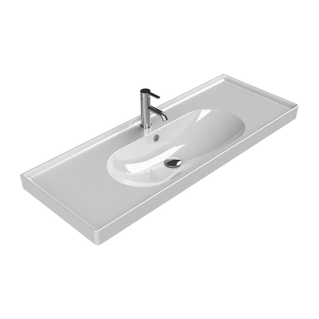 Turkuaz Ceratyle Arya Etajer Uyumlu Damlalıklı Lavabo 120*45 cm