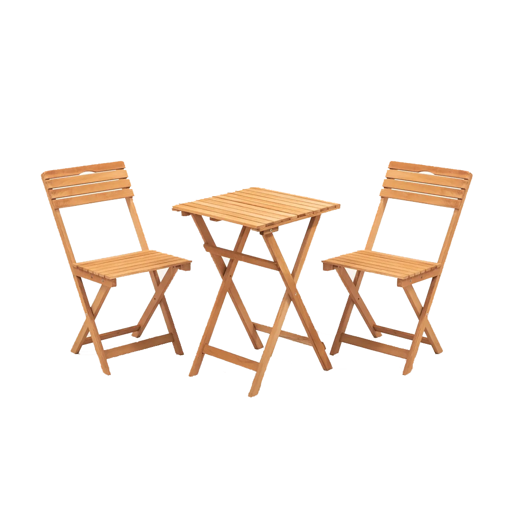 NS2 Ahşap İkili Bistro Balkon Takımı 2 Sandalye + Sehpalı NS2 Ahşap İkili Bistro Balkon Takımı 2 Sandalye + Sehpalı