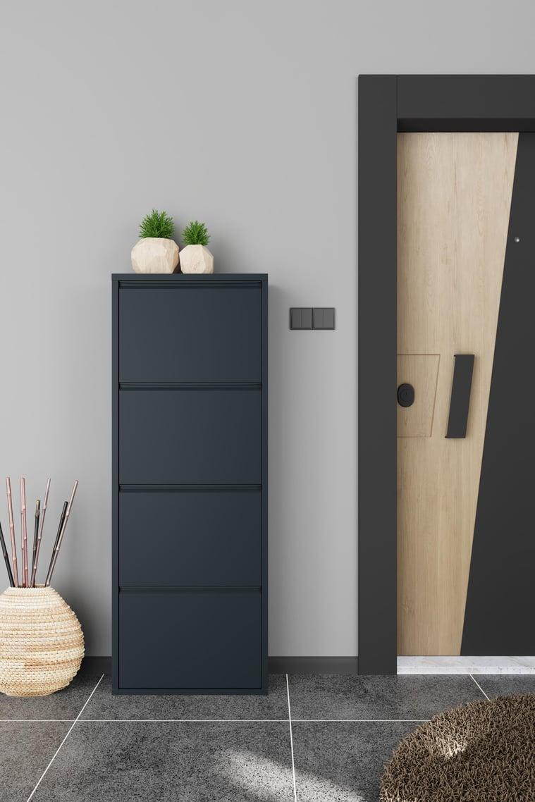 Dörtlü Metal Ayakkabılık Antrasit Formood