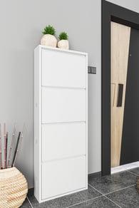 Dörtlü Metal Ayakkabılık Beyaz Formood