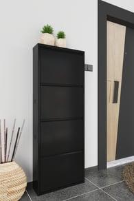 Dörtlü Metal Ayakkabılık Siyah Formood