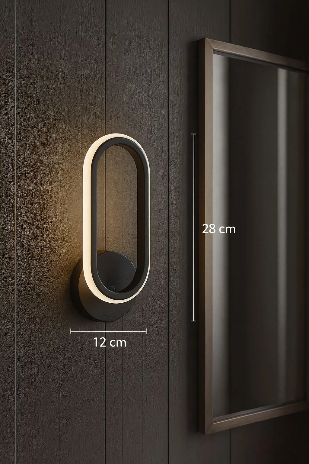 Hermes Siyah Mimari Tasarım Dekoratif Günışığı Ledli Aplik- Takım 2 Adet