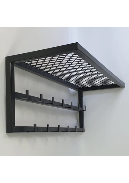 Dekoratif Demir Raflı Duvar Askısı - Metal Askılık - Elbise Askısı Dekoratif Demir Raflı Duvar Askısı - Metal Askılık - Elbise Askısı