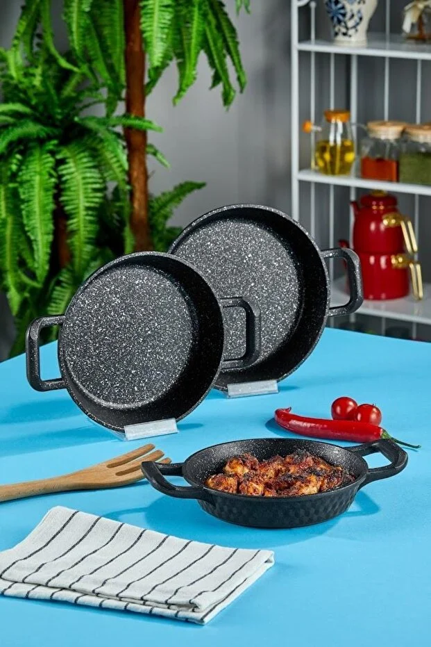 Triton 3 Parça Tava Seti Siyah