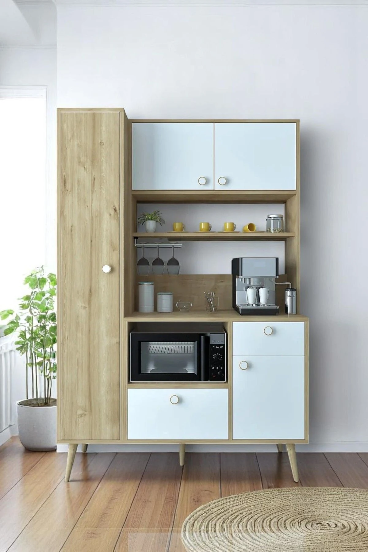 Colombia Kahve Köşesi / Çok Amaçlı Dolap / Airfryer Dolabı / Mutfak Organizeri