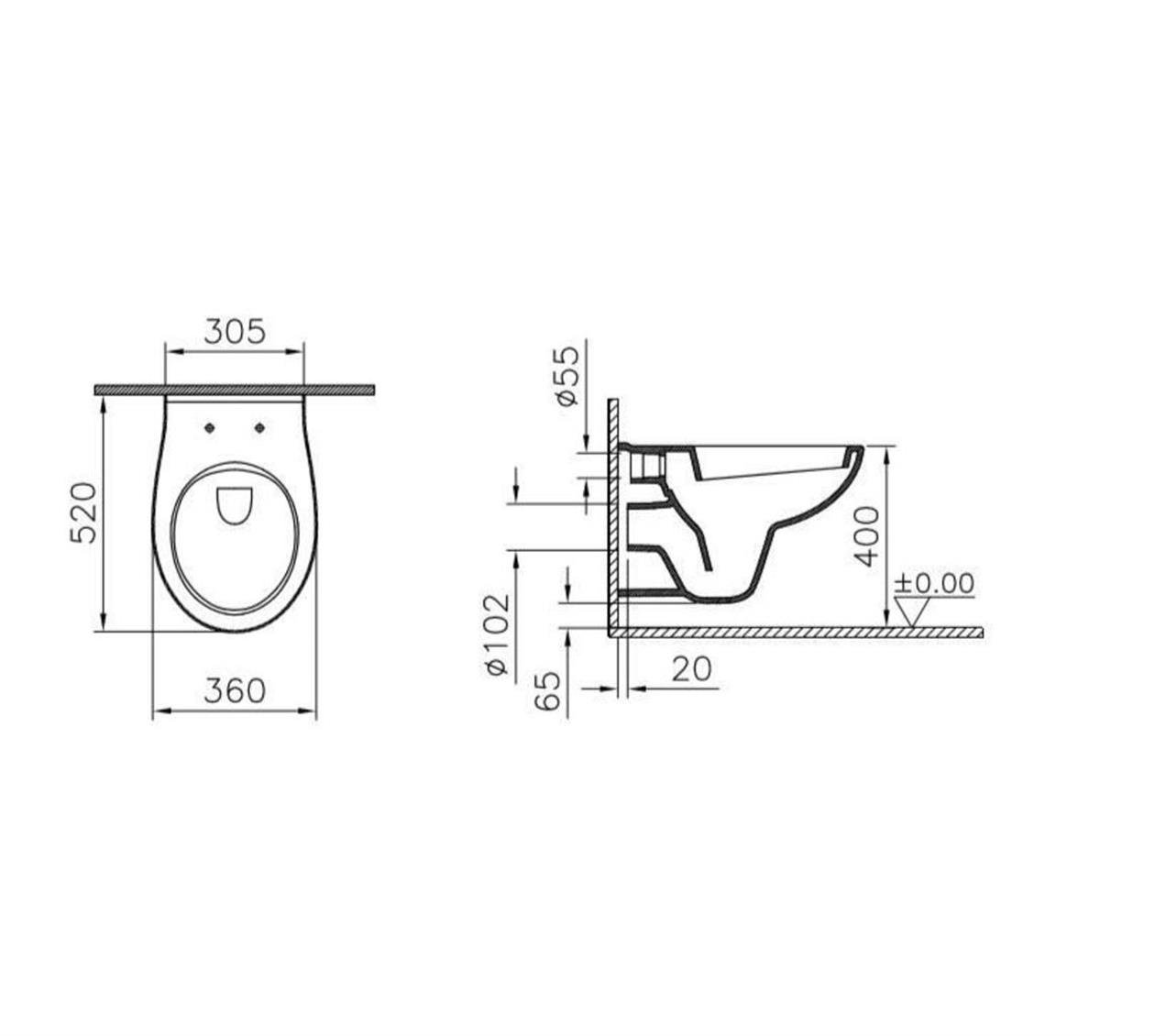 Vitra Arkitekt Asma Klozet ve VitrA Universal 1 Nuvo Yavaş Kapak