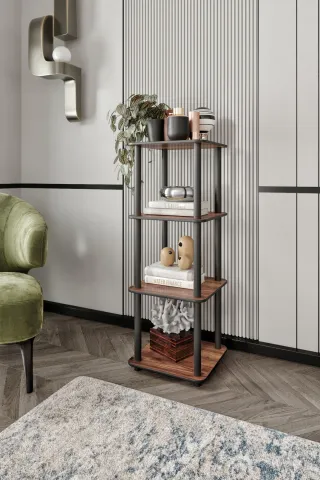 4 Katlı Dekoratif Kare Kitaplık