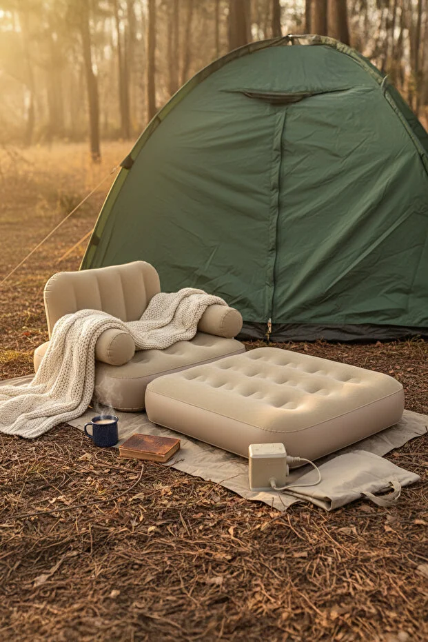 Kendi kendine Şişen Otomatik Tek Kişilik Şişme Koltuk Kendi kendine Şişen Otomatik Tek Kişilik Şişme Koltuk