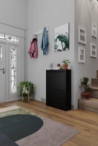 İkili Metal Ayakkabılık Siyah Formood