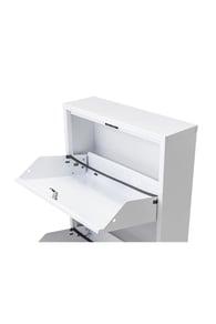 Kilitli 3'Lü Metal Ayakkabılık - Beyaz - Ral 9016