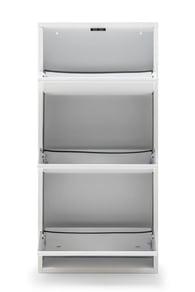 Kilitli 3'Lü Metal Ayakkabılık - Beyaz - Ral 9016