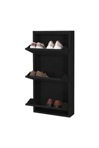 Kilitli 3'Lü Metal Ayakkabılık - Siyah - Ral 9005