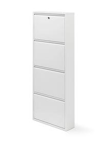 Kilitli 4'Lü Metal Ayakkabılık - Beyaz - Ral 9016