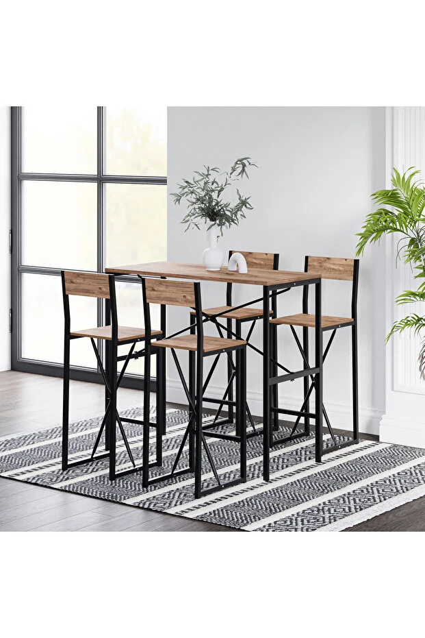 4 Kişilik Bar Masa Bar Sandalye Yemek Masa Sandalye Takımı 4 Kişilik Bar Masa Bar Sandalye Yemek Masa Sandalye Takımı