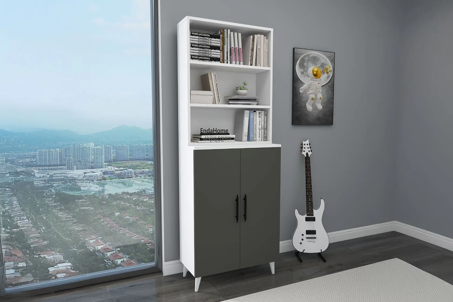 6 Raflı 2 Kapaklı Klasik Kitaplık 6 Raflı 2 Kapaklı Klasik Kitaplık