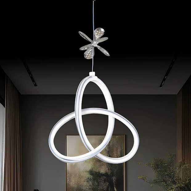 Yonca Beyaz Özel Tasarım Krom Çizgili Krom Kelebek Dekor Detaylı Sarkık Beyaz Ledli Avize Yonca Beyaz Özel Tasarım Krom Çizgili Krom Kelebek Dekor Detaylı Sarkık Beyaz Ledli Avize