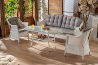 Mihenk Rattan Bahçe Mobilyası  3'lü Takım  Gri