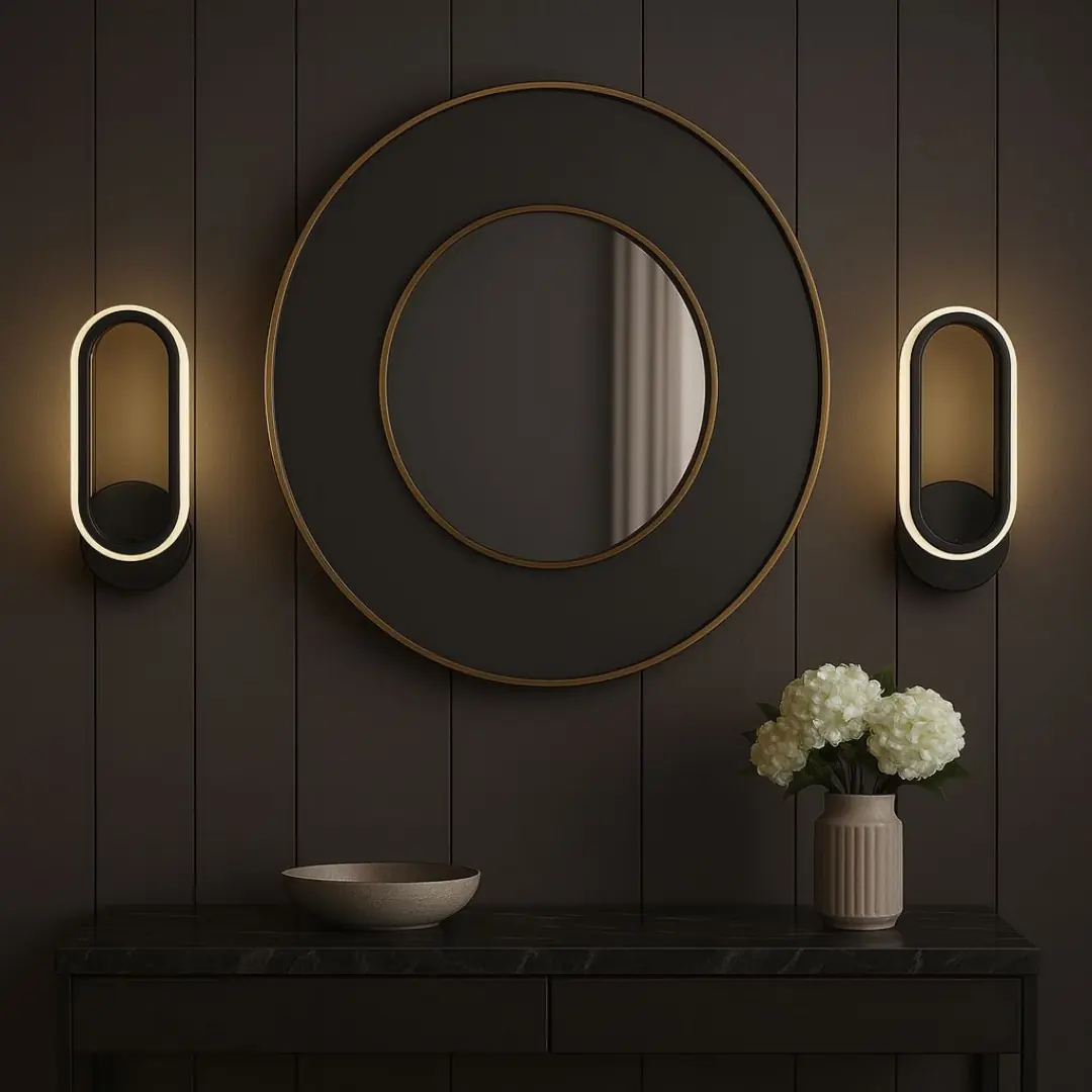 Hermes Siyah Mimari Tasarım Dekoratif Günışığı Ledli Aplik- Takım 2 Adet