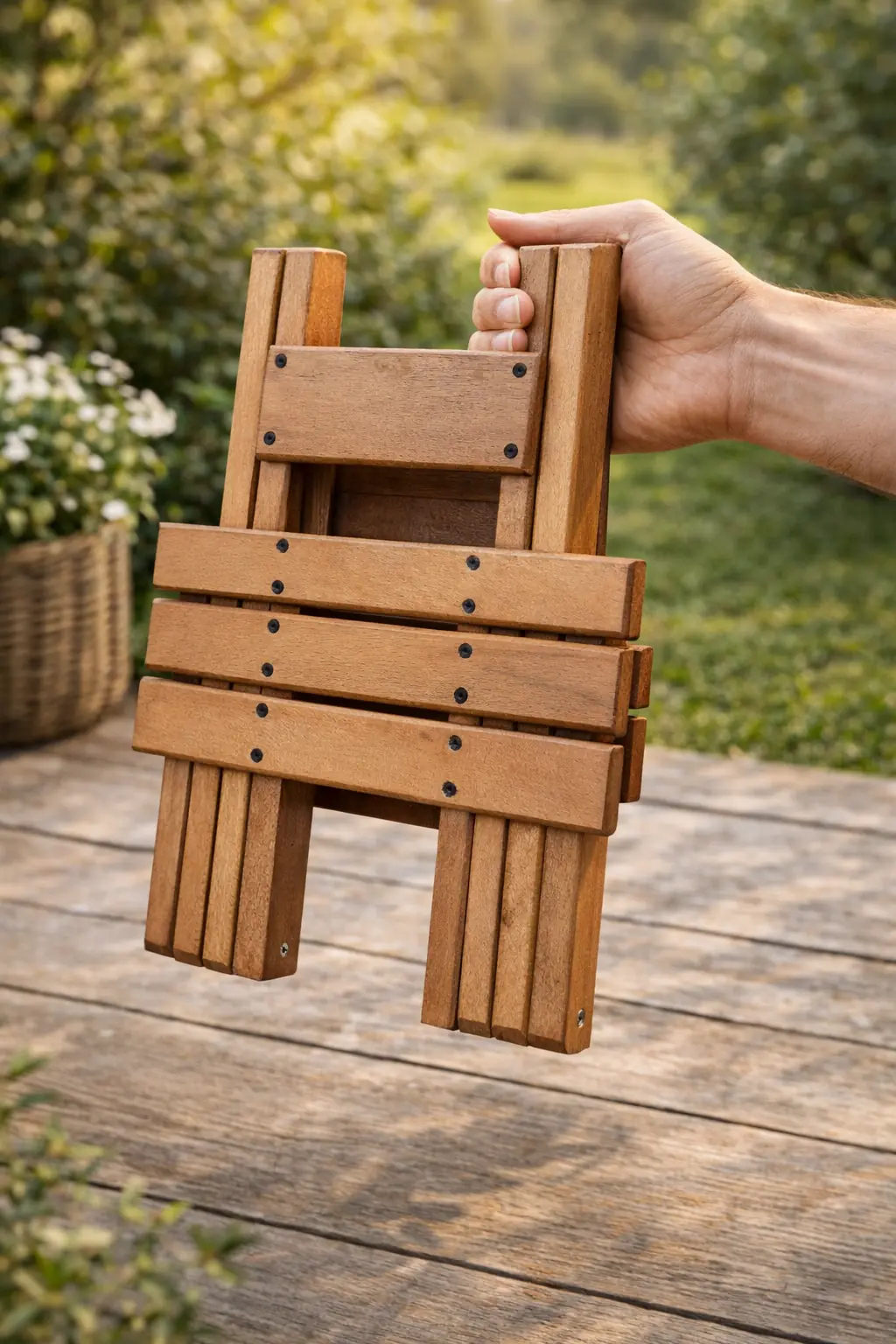 Ahşap katlanır tabure Ahşap katlanır tabure