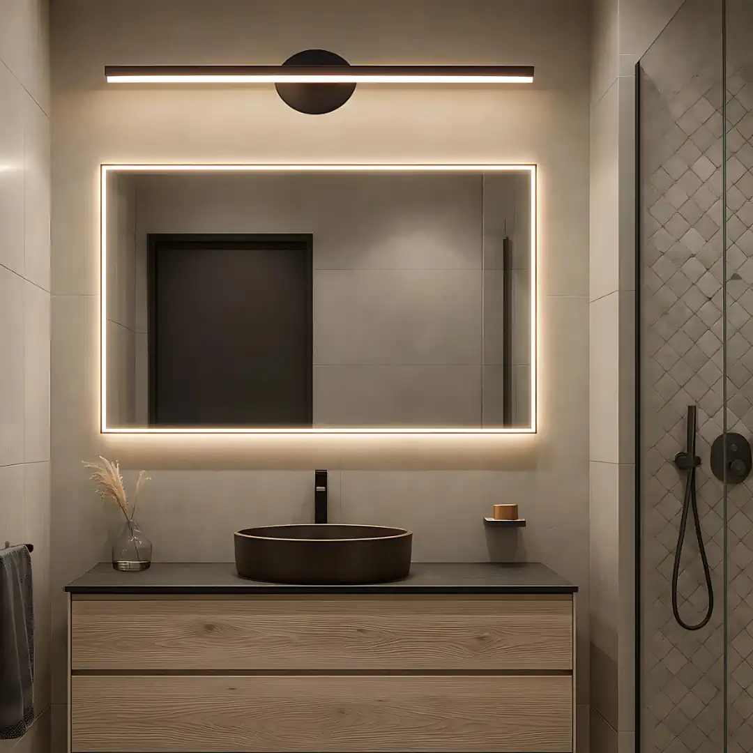 Domino Siyah 60 cm Günışığı Ledli Duvar Lambası Aplik Tablo Aplik Banyo Apliği