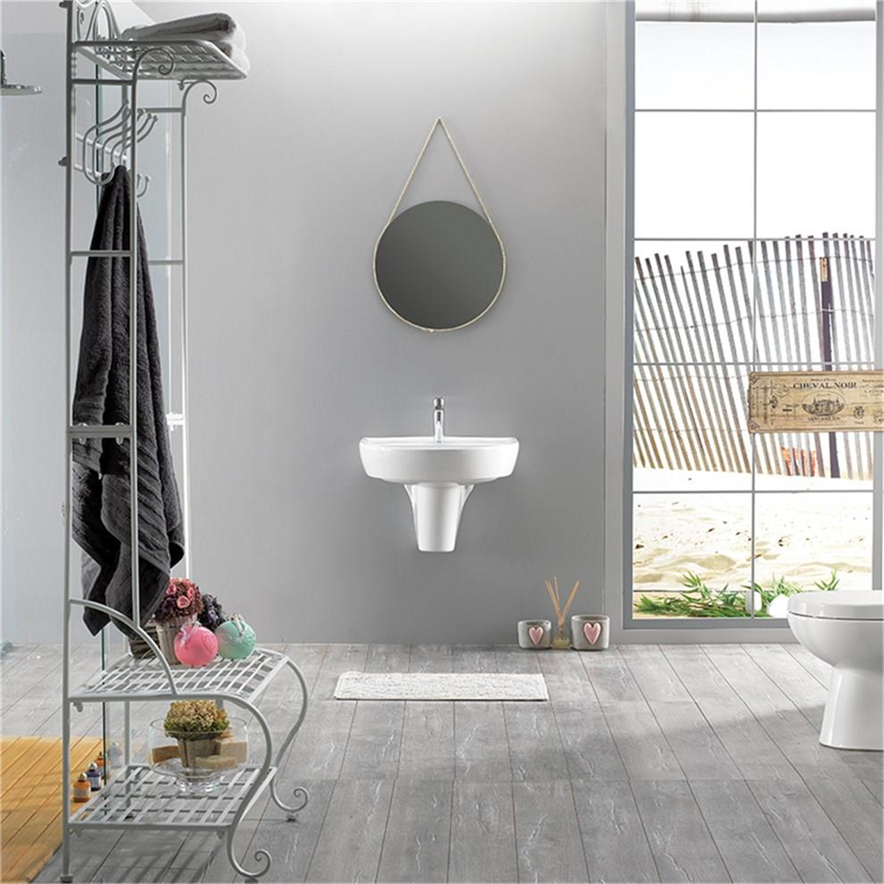 Turkuaz Bella Banyo Lavabo 45*55 cm (Bella Yarım Ayaklı) Turkuaz Bella Banyo Lavabo 45*55 cm (Bella Yarım Ayaklı)