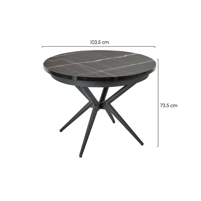 Fleksi Masa Takımı | Antrasit | Rubi Sandalye | Mensey Kumaş | 4 Sandalye