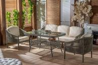 Santana Rattan Bahçe Mobilyası  3'lü Takım  Füme