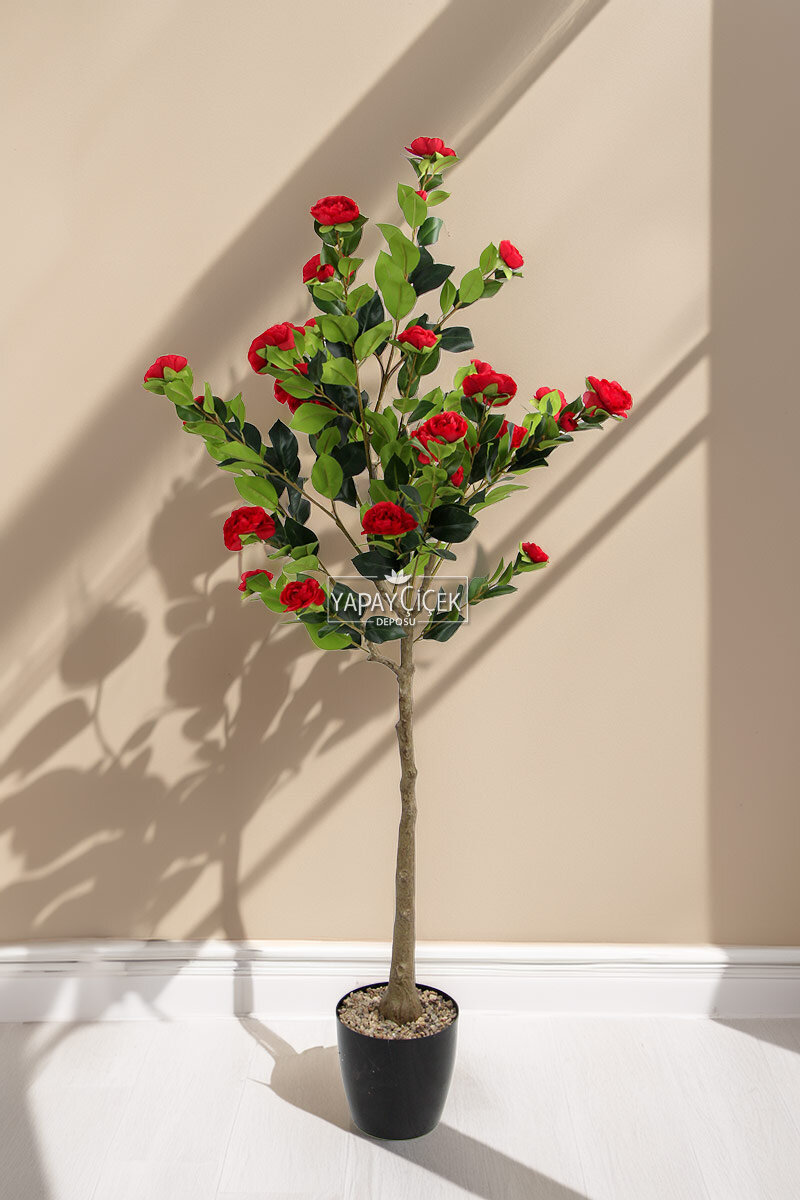 Yapay Premium Gül Ağacı 170 cm Kırmızı