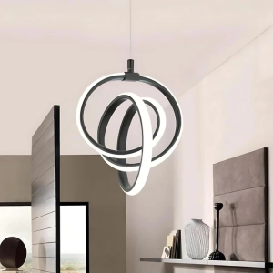 Emily Siyah Modern Sarkıt Led Avize Beyaz Işık Salon Mutfak Oda Hol Ledli Avize