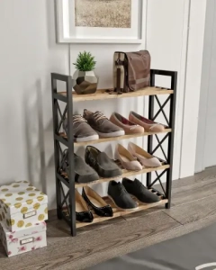 Çok Amaçlı Raf 4 Katlı Ayakkabılık Meşe