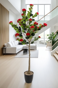 Yapay Premium Gül Ağacı 170 cm Kırmızı