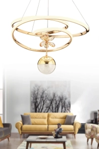 Gold Cherry Beyaz Power Ledli Modern Led Avize