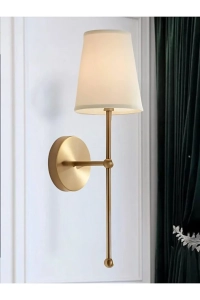 Modern Tasarım 1 Adet Duvar Ledli Pilli Aplik Tak Çalıştır Eskitme Gold Krem Abajur Gün Işığı Pilli