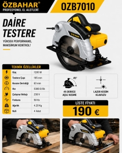 Özbahar OZB7010 profesyonel daire testere