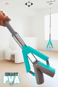 Smart PVA Kelebek Mop Sıkmalı Pva Mop Islak ve Kuru Yüzey Mopu Mikrofiber Temizlik Mopu