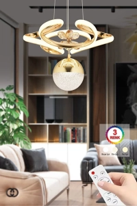 Dreon Gold 3 Renk Kumandalı Led Lüx Ledli Avize