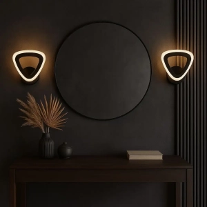  Siyah Mimari 3 Renk Ledli Modern Aplik- Takım 2 Adet