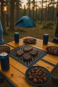 Kamp Masası Mangallı Masa Barbekü Masası Katlanır Kamp Masası, Piknik Masası, Bahçe Ve Balkon Masası