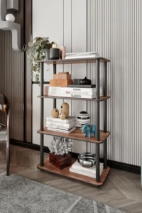 4 Katlı Dekoratif Diktörtgen Kitaplık