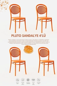 PLUTO LÜX CAFE &  RESTAURANT  SANDALYESİ 4 Lü Set