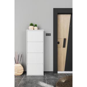 Dörtlü Metal Ayakkabılık Beyaz Formood