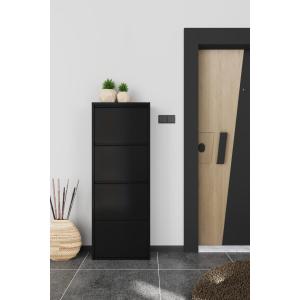 Dörtlü Metal Ayakkabılık Siyah Formood