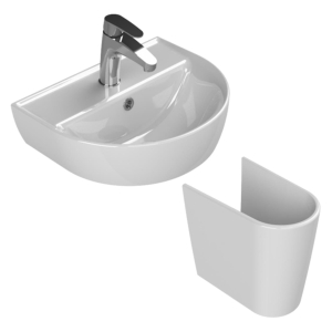 Turkuaz Bella Banyo Lavabo 45*55 cm (Bella Yarım Ayaklı)