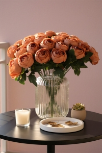 Yapay Çiçek 12li Şakayık Demeti 35 cm Kahverengi