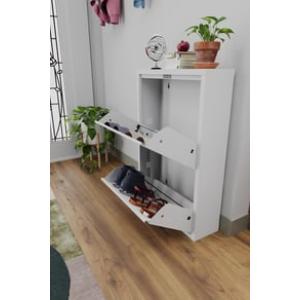 İkili Metal Ayakkabılık Beyaz Formood