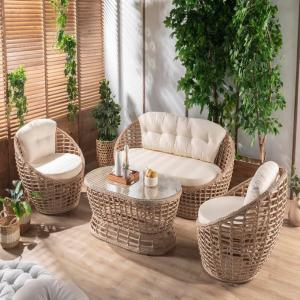 İsabel Bahçe Takımı  Rattan Cappuccino
